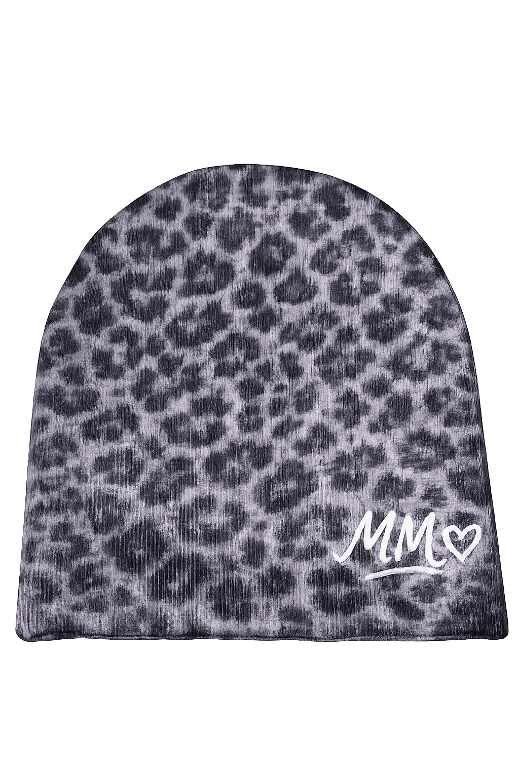 Black “MM” Cheetah beanie